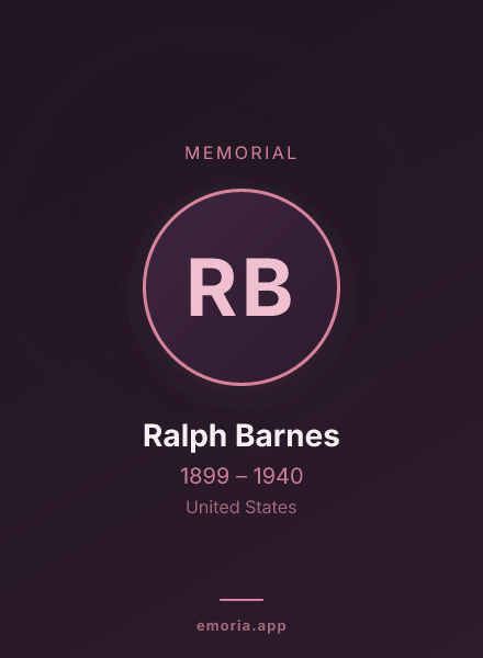 Memorial portrait of Ralph Barnes
