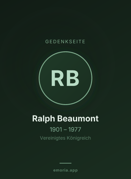 Gedenkportrait von Ralph Beaumont