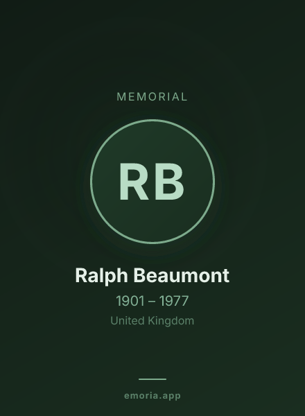 Memorial portrait of Ralph Beaumont