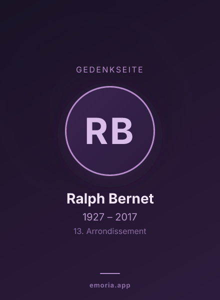 Gedenkportrait von Ralph Bernet