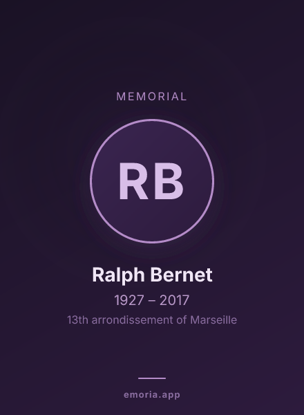 Memorial portrait of Ralph Bernet