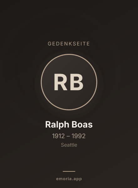 Gedenkportrait von Ralph Boas