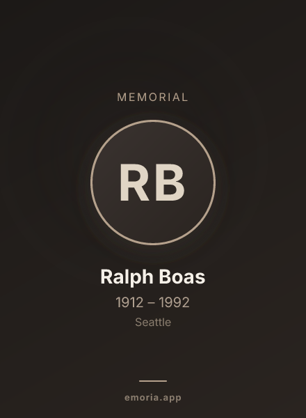 Memorial portrait of Ralph Boas