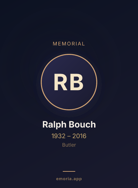 Memorial portrait of Ralph Bouch