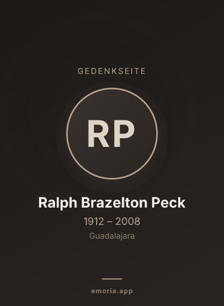 Gedenkportrait von Ralph Brazelton Peck