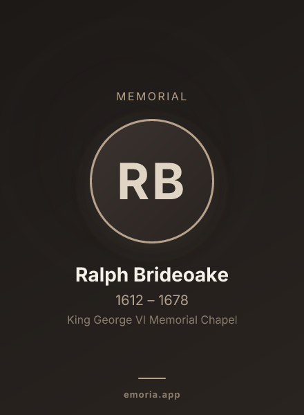 Memorial portrait of Ralph Brideoake
