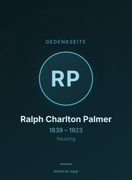 Gedenkportrait von Ralph Charlton Palmer