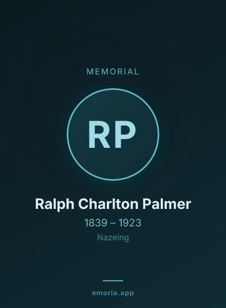 Memorial portrait of Ralph Charlton Palmer