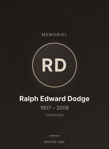Memorial portrait of Ralph Edward Dodge