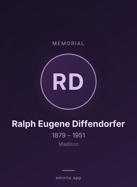Memorial portrait of Ralph Eugene Diffendorfer