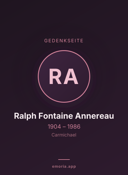 Gedenkportrait von Ralph Fontaine Annereau