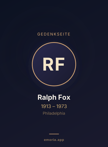 Gedenkportrait von Ralph Fox