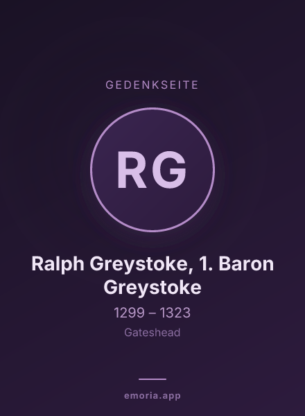 Gedenkportrait von Ralph Greystoke, 1. Baron Greystoke