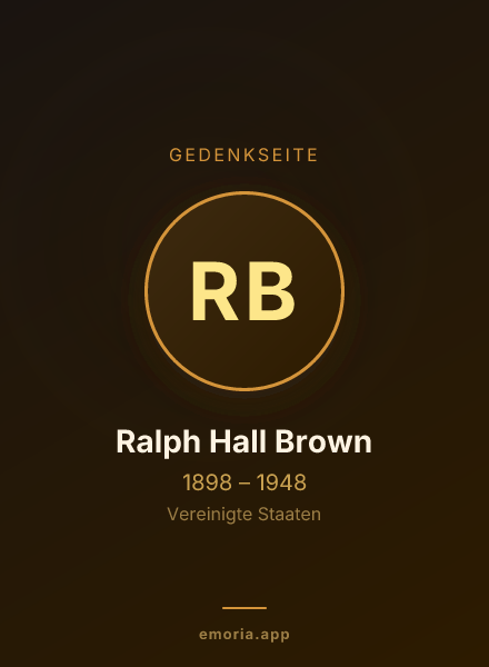 Gedenkportrait von Ralph Hall Brown