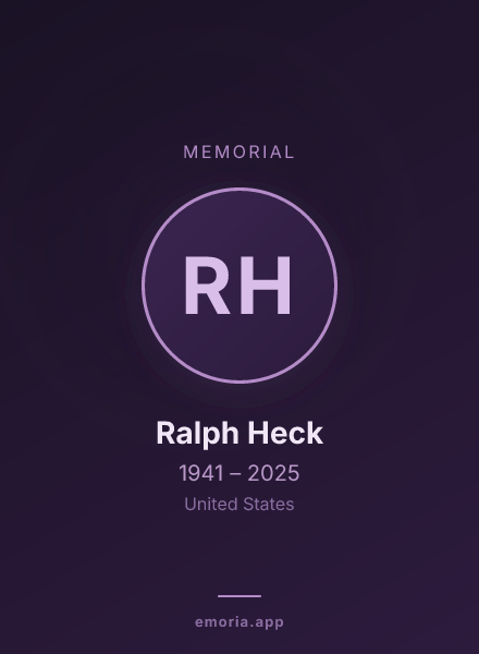 Memorial portrait of Ralph Heck