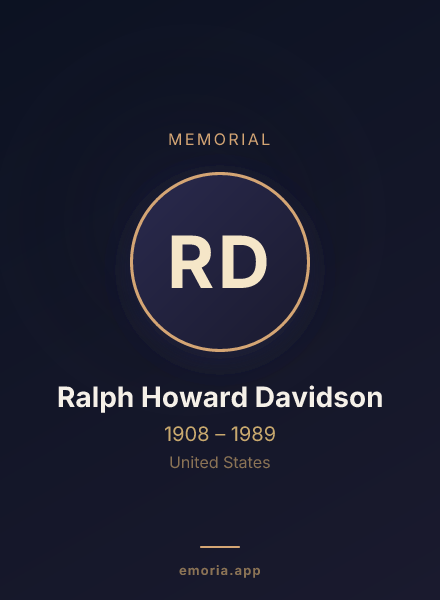 Memorial portrait of Ralph Howard Davidson