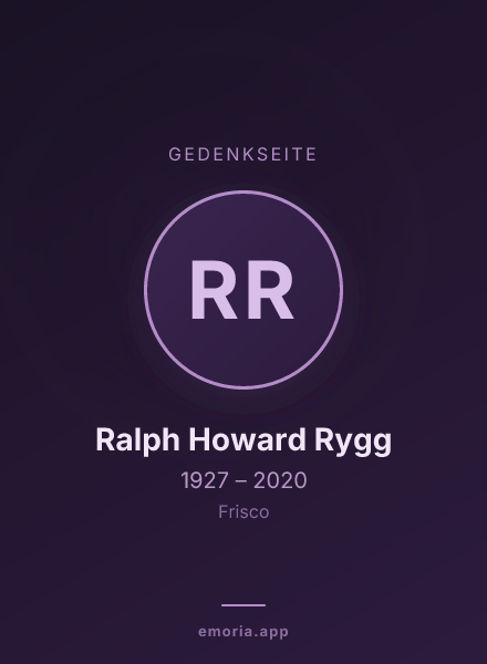 Gedenkportrait von Ralph Howard Rygg