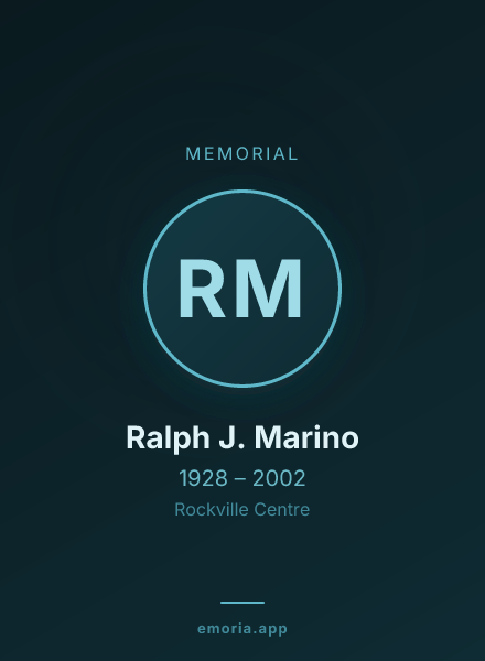 Memorial portrait of Ralph J. Marino
