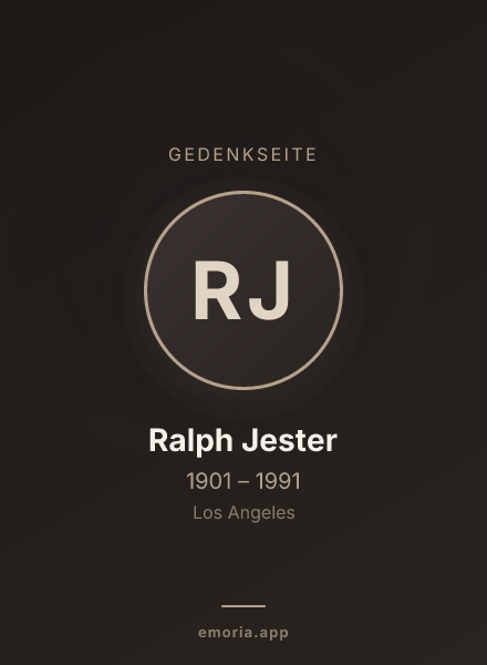 Gedenkportrait von Ralph Jester