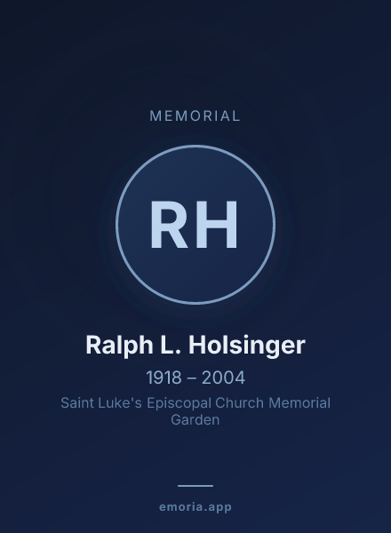 Memorial portrait of Ralph L. Holsinger