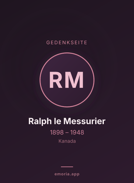 Gedenkportrait von Ralph le Messurier