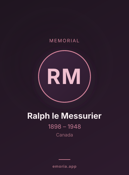 Memorial portrait of Ralph le Messurier