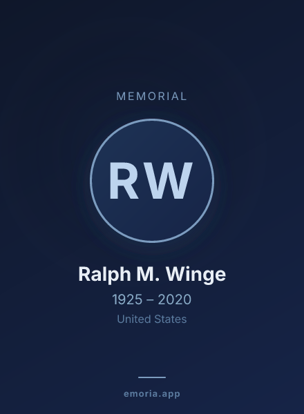 Memorial portrait of Ralph M. Winge