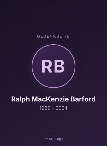 Gedenkportrait von Ralph MacKenzie Barford