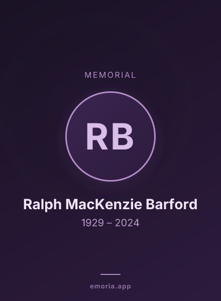 Memorial portrait of Ralph MacKenzie Barford