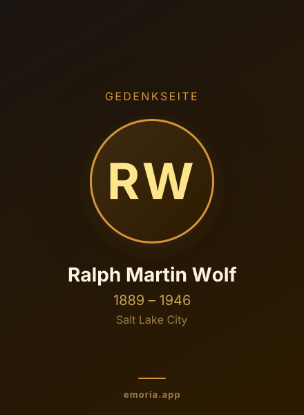 Gedenkportrait von Ralph Martin Wolf