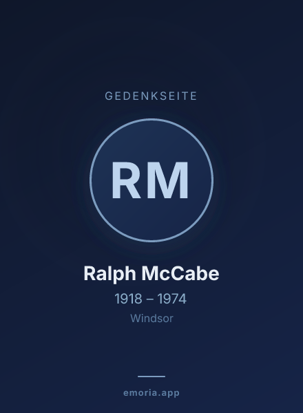 Gedenkportrait von Ralph McCabe