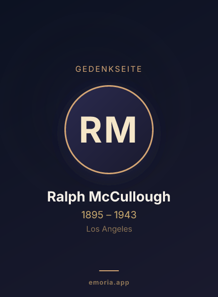 Gedenkportrait von Ralph McCullough