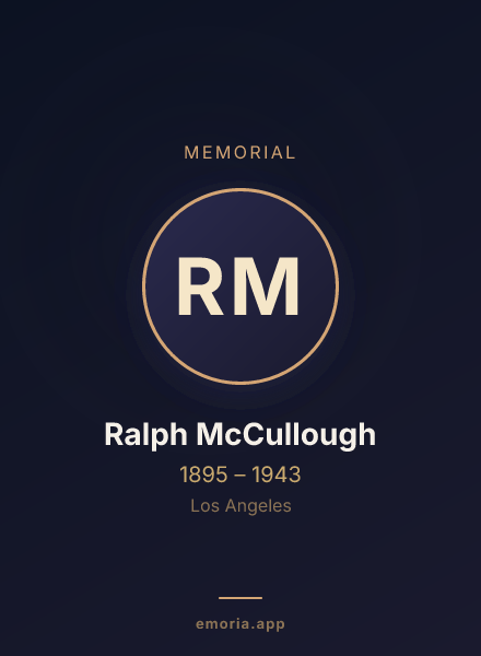 Memorial portrait of Ralph McCullough