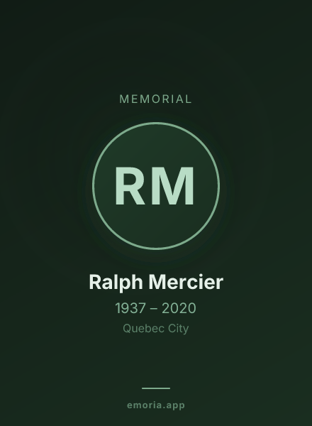 Memorial portrait of Ralph Mercier