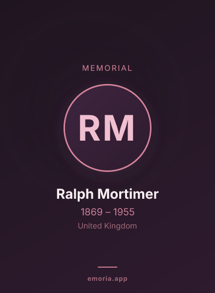 Memorial portrait of Ralph Mortimer