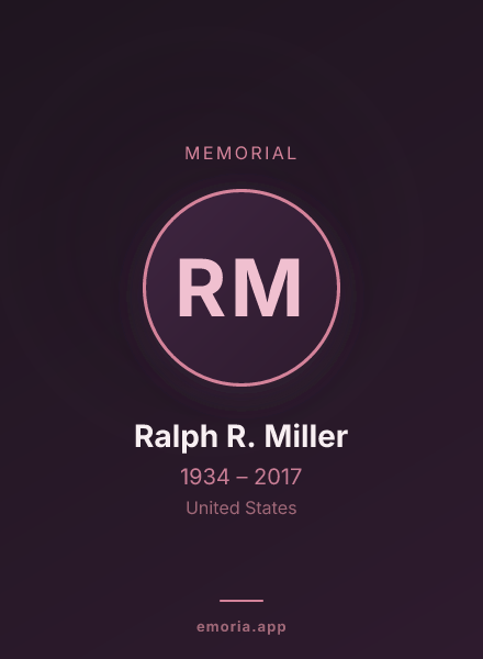 Memorial portrait of Ralph R. Miller