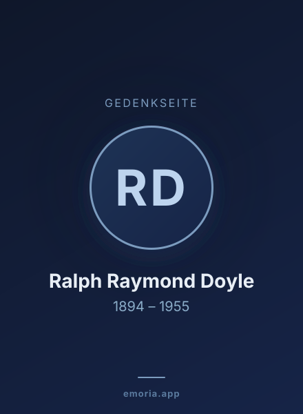 Gedenkportrait von Ralph Raymond Doyle
