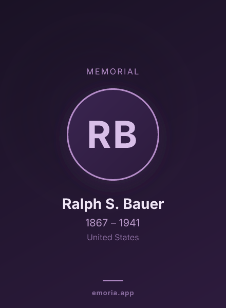 Memorial portrait of Ralph S. Bauer