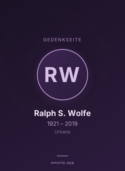 Gedenkportrait von Ralph S. Wolfe