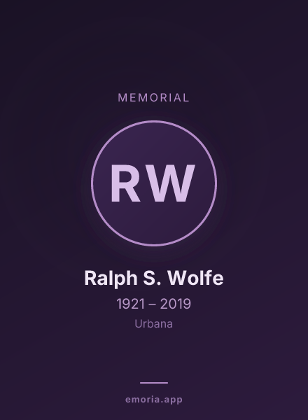 Memorial portrait of Ralph S. Wolfe
