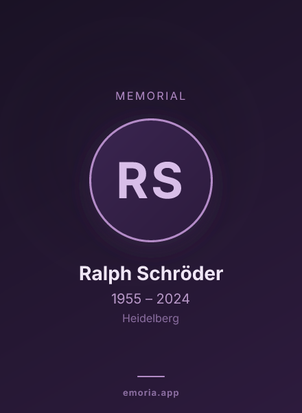 Memorial portrait of Ralph Schröder