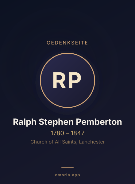 Gedenkportrait von Ralph Stephen Pemberton