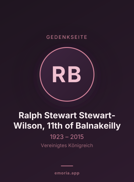 Gedenkportrait von Ralph Stewart Stewart-Wilson, 11th of Balnakeilly