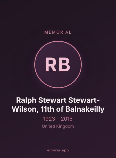 Memorial portrait of Ralph Stewart Stewart-Wilson, 11th of Balnakeilly