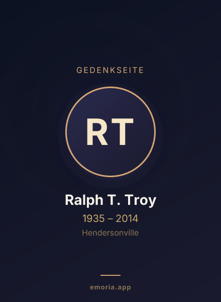Gedenkportrait von Ralph T. Troy