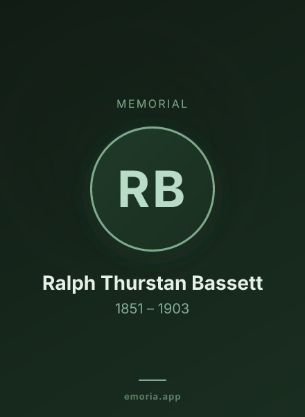 Memorial portrait of Ralph Thurstan Bassett