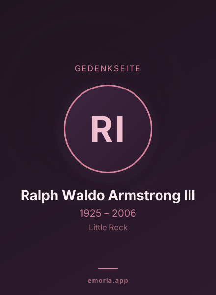 Gedenkportrait von Ralph Waldo Armstrong III