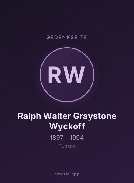 Gedenkportrait von Ralph Walter Graystone Wyckoff