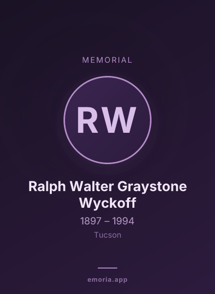 Memorial portrait of Ralph Walter Graystone Wyckoff