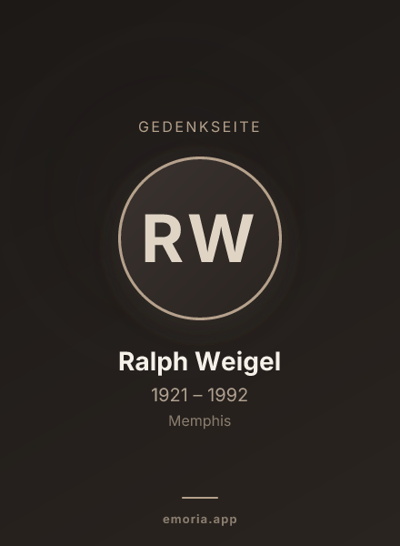 Gedenkportrait von Ralph Weigel
